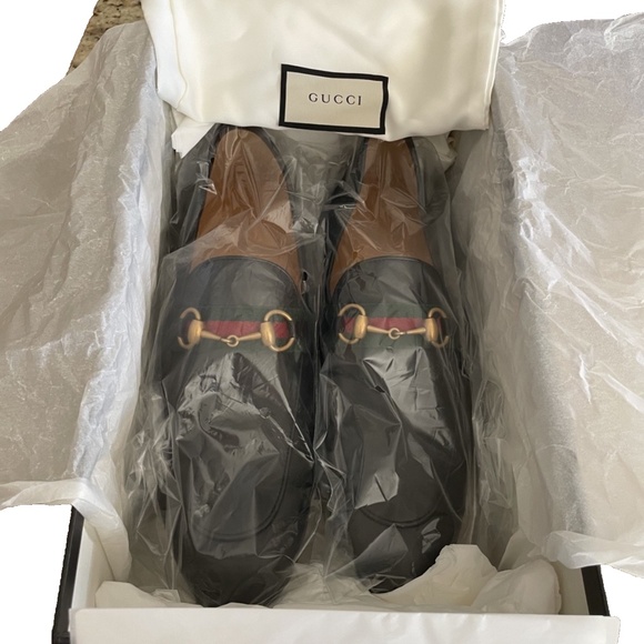 New in Box Men\'s Genuine Gucci Horsebit Agnello Plonge Shoes Black Size 8.5 main image 9